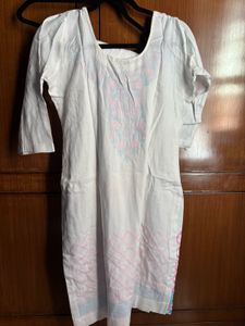White farshi type Kurta Set with Embroid