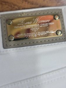 Zara White Denim Zipper Pocket Shorts