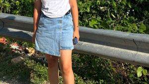 denim blue skorts for women