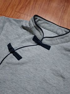 cheongsam inspired grey top