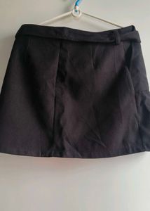 Black Mini Skirt with Belt Detail