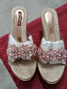 Sparkling Embellished Wedge Heels