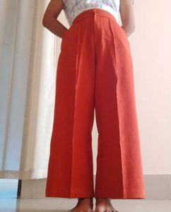 Orange Wide-Leg Palazzo Pants