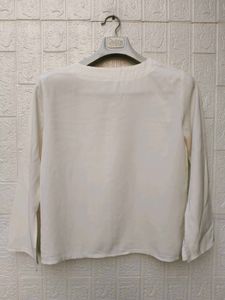 New with tag Cream V-Neck Button-Up Blouse
