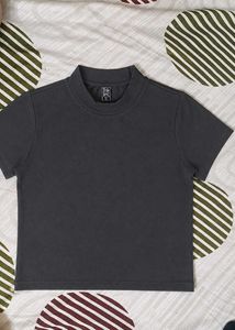 Dark Grey Mock Neck T-Shirt