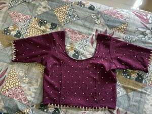 Purple Elegant Embroidered Blouse