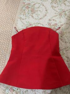 Zara Stunning Red Peplum Top - Brand new with tag