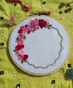 Floral Hand Embroidered Hoop🪡