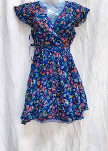 I. Floral Print Wrap Dress