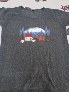 Cute Santa & Reindeer Christmas T-Shirt