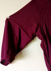 Maroon Cotton Top Office Wear