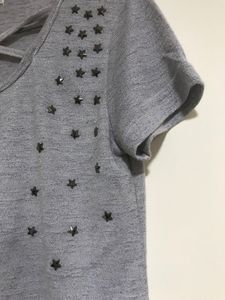 Korean Silver Shimmer Top
