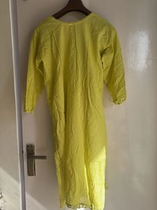 Lime green  Embroidered Kurta