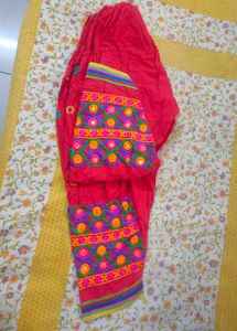 Embroidered Red Salwar Pants