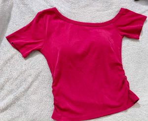 Asymmetrical Gathered Padded Top