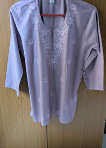 New Embroidered Lilac Kurta