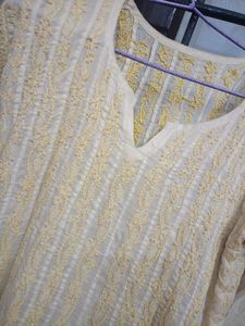 Frock Style Chikenkari Kurta (Price Negotiable)