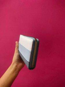 Stylish Color Block Zip Around Wallet
