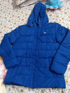 New Blue Padded Hooded Jacket