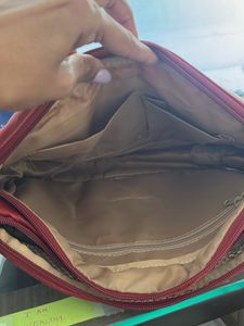 vintage Red Leather Shoulder Bag