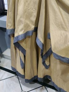 Raw Silk Fully Flair Zigzag Pattern Gown