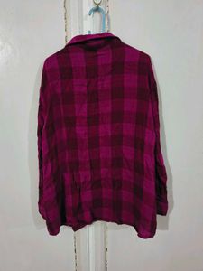Roadster Chic Pink &amp; Maroon Plaid Shirt