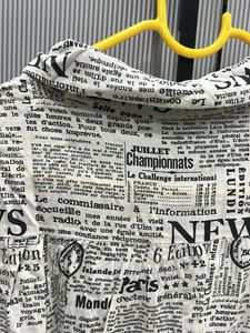 Newspaper Print Button-Up Shirt