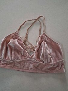 Pink Velvet Criss-Cross Bralette