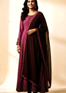 Elegant Handwork Anarkali Set with Dupatta