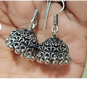 Oxidized Jhumka Earrings
