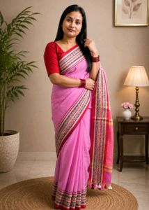 🌿 Anuragini Soft Pink Saree 🌿