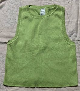 Green Sleeveless Knit Tank Top