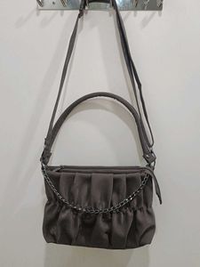 *New*Chic Ruched Shoulder Bag with Chain Accent