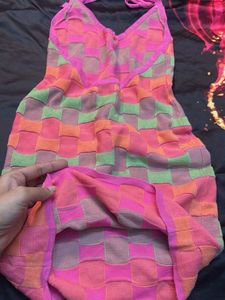 Colorful Checkered Mini Dress