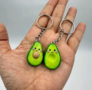 Cute Avocado Keychain Pair