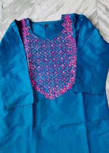 Elegant Teal Kurta Set with Embroidery