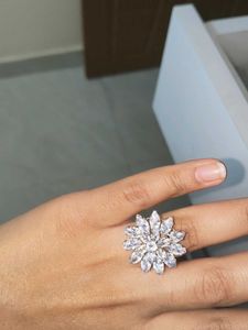 Sparkling Floral Statement Ring