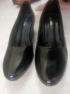 Classic Black Patent Block Heels