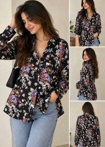 Chic Floral Print Button-Up Shirt