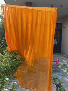 Orange Dupatta with Golden Border