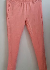 Coral Pink Cotton Pants