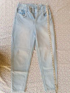 Light Wash Paperbag Waist Jeans