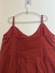 Red Button-Up Midi Dress