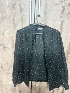 Black Printed Shrug