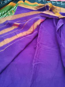 Striking Purple Striped Saree