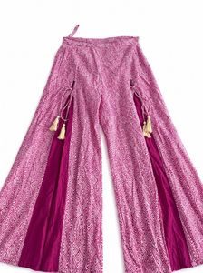 Pink Geometric Print Palazzo Pants