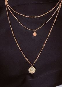 Layered Coin Pendant Necklace