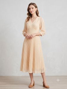 Peach Coloured Midi Dress