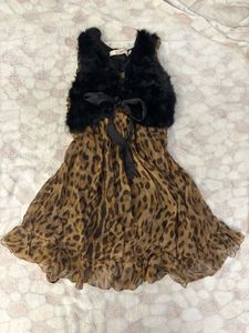 Chic Leopard Print faux Dress