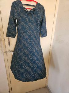 Blue dresswith Floral Print